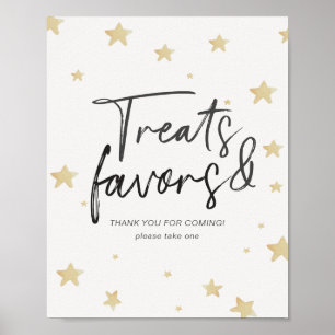 Poster Panneau Moon Stars Baby shower Traitements & Faveu
