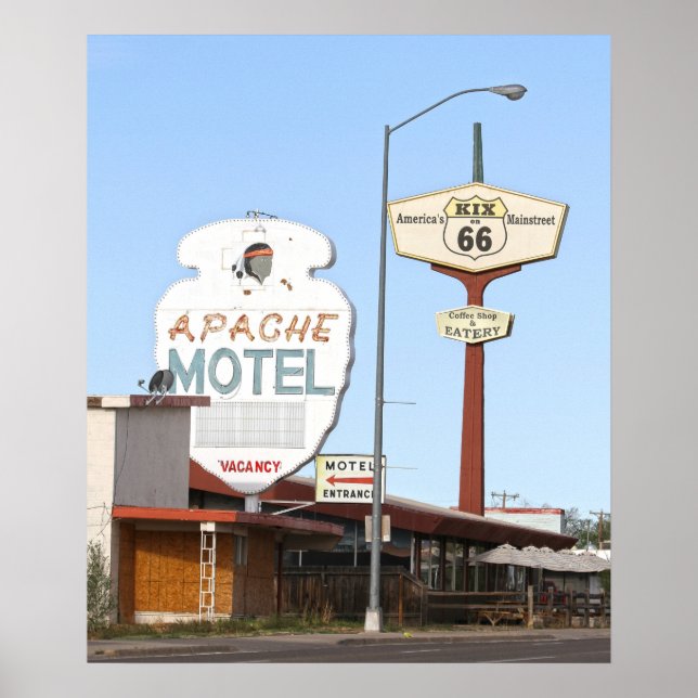 Poster Panneau Motel Apache, Tucumcari, Nouveau-Mexique (Devant)