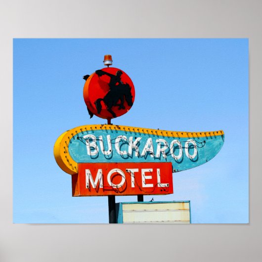 Poster Panneau Motel Buckaroo, Tucumcari, Nouveau-Mexique (Devant)