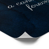 Poster Panneau Navy Luster Bleu Foncé Argent À la Mémoire (Coin)