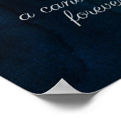 Poster Panneau Navy Luster Bleu Foncé Argent En Mémoire A (Coin)