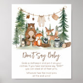 Poster Panneau Ne dites pas Bébé pour une douche de Anima (Devant)