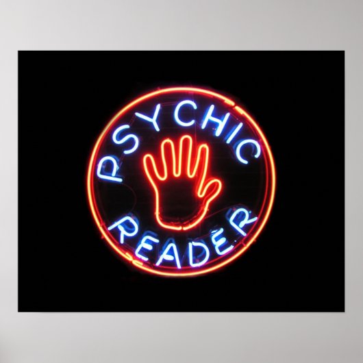 Poster Panneau Neon du lecteur psychique (Devant)