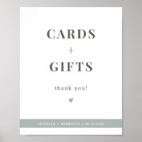 Panneau NINA Sage Vert moderne Cartes et Cadeaux