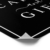 Poster Panneau Noir et Blanc Cartes de Mariage & Cadeaux (Coin)