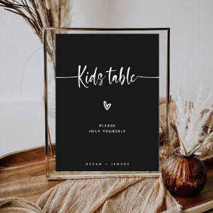 Poster Panneau noir minimaliste moderne Kiddos Table Mari