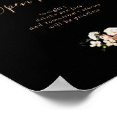 Poster Panneau noir Royal Floral Mariage Open Bar (Coin)