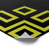 Poster Panneau noir Swirl Green Border Wedding Party (Coin)