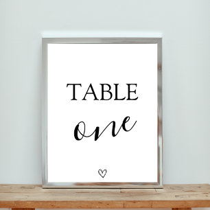Poster Panneau Numéro de table baby shower