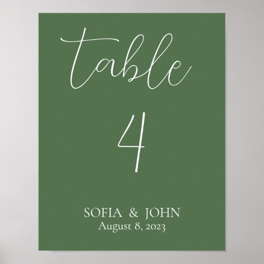 Poster Panneau Numéro de table de mesure minimal (Devant)