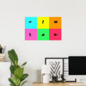 Poster Panneau Ocean Glow_six, multicolore, multiicône (Bureau à domicile)