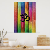 Poster Panneau Om sur bois multicolore (Cuisine)
