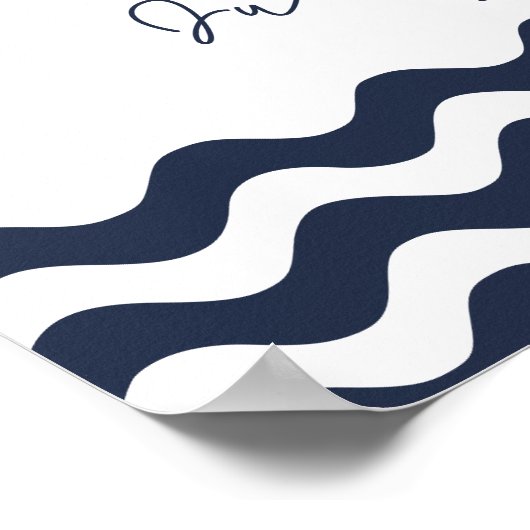 Poster Panneau Open Bar bleu marine (Coin)