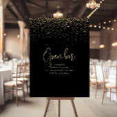 Poster Panneau Open Bar Mariage Gold Confetti