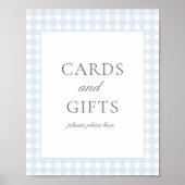 Poster Panneau Pale Blue En vichy Classic Cartes & Cadeau (Devant)