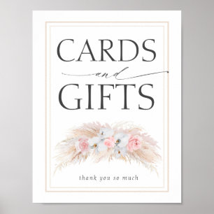 Poster Panneau Pampas Grass Mariage Cartes et Cadeaux