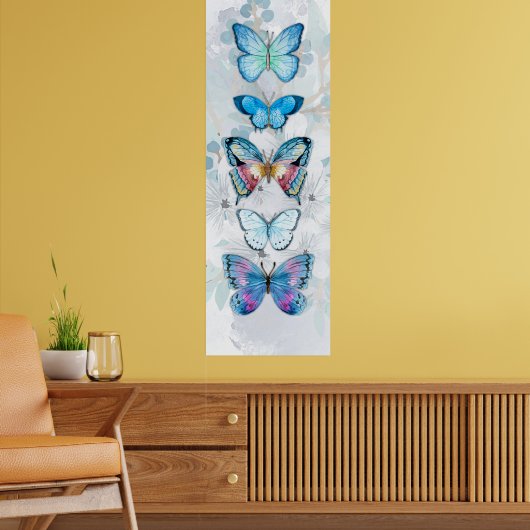 Poster Panneau Papier bleu - toile Imprimer (Salon 2)