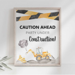 Poster Panneau Parti en construction