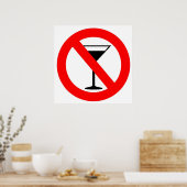 Poster Panneau Pas d'alcool (Cuisine)