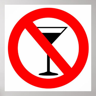 Poster Panneau Pas d'alcool