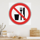 Poster Panneau Pas De Nourriture Et De Boissons (Cuisine)