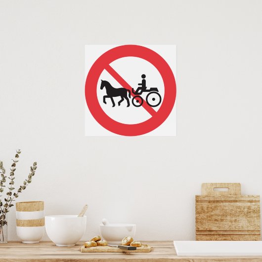 Poster Panneau Pas De Route De Cheval Et Buggy (Cuisine)