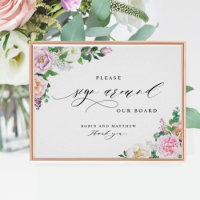 Panneau Pastel Floral Invités "Sign Around"