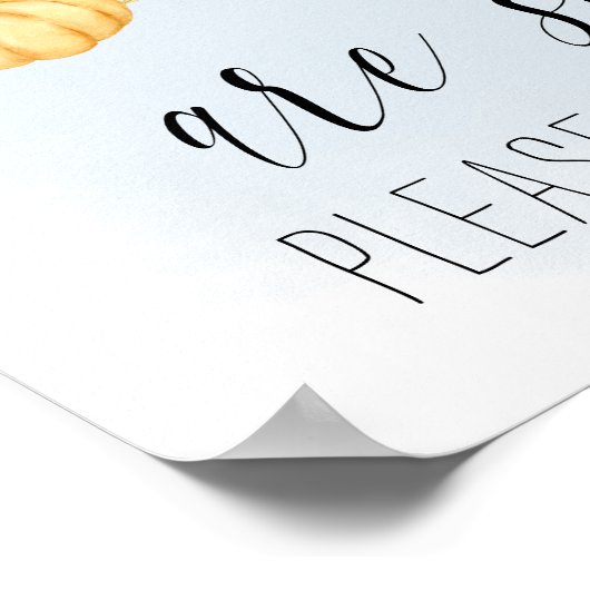 Poster Panneau Pays Citrouille Automne Baby shower Faveur (Coin)