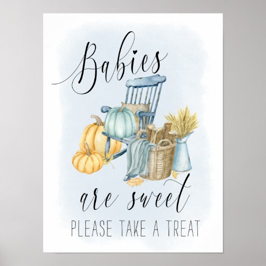 Poster Panneau Pays Citrouille Automne Baby shower Faveur (Devant)