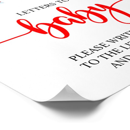 Poster Panneau père Noël Lettres Baby showers de Noël à b (Coin)