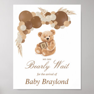 Poster Panneau personnalisable en pampa marron neutre Our