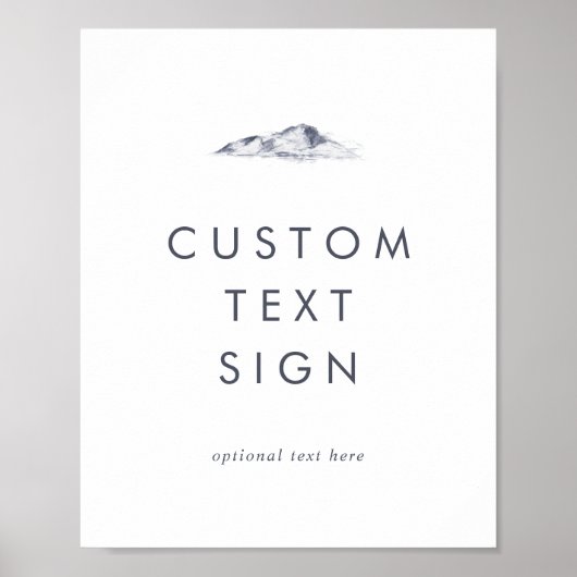 Poster Panneau personnalisé avec texte Simple Mountain Ca (Devant)