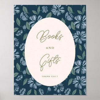 Poster Panneau personnalisé Baby shower floral de fleurs 