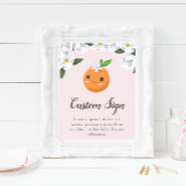 Poster Panneau personnalisé Baby shower rose petit croûte