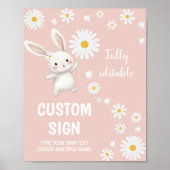 Poster Panneau personnalisé Bunny Daisy Premier anniversa (Devant)