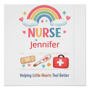 Poster Panneau personnalisé de bureau d'infirmière scolai