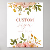 Poster Panneau personnalisé de fleurs bohèmes (Devant)