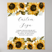 Poster Panneau personnalisé Fête des mariées tournesol (Devant)