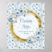 Poster Panneau personnalisé Mariage bleu clair Boho roman (Devant)