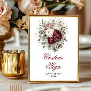 Poster Panneau Personnalisé Marron Foncé Floral Eucalyptu