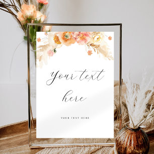 Poster Panneau personnalisé modifiable, panneau Mariage f