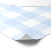 Poster Panneau personnalisé Ours Gingham bleu (Coin)