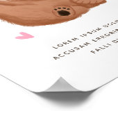 Poster Panneau personnalisé Ours rose Baby shower Rustiqu (Coin)