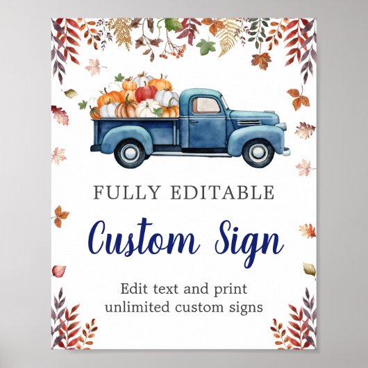 Poster Panneau personnalisé Petit Baby shower Citrouille (Devant)