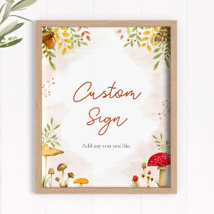 Poster Panneau personnalisé pour le baby shower des bois