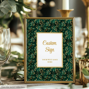 Poster Panneau personnalisé Russe Emerald Green Gold Euca