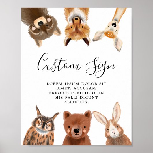 Poster Panneau personnalisé Woodland Party (Devant)