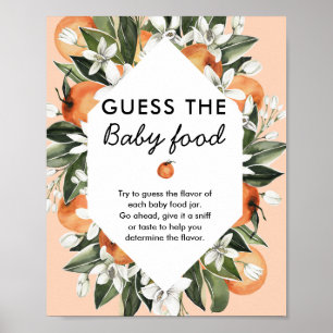 Poster Panneau Petit Baby shower Cutie Baby Food Game
