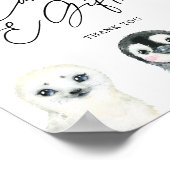 Poster Panneau Petite carte de Baby shower et cadeau arct (Coin)