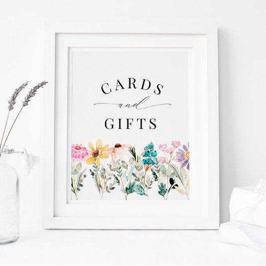 Poster Panneau Petites cartes et cadeaux Fleurs sauvages